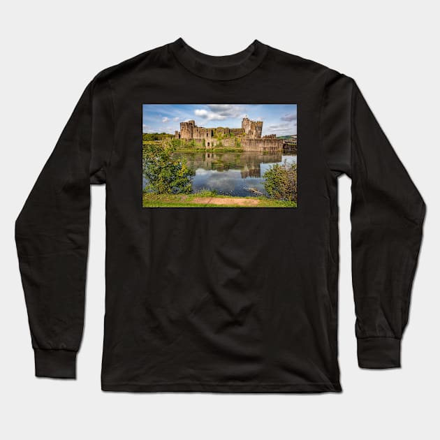 Caerphilly Castle Long Sleeve T-Shirt by dasantillo